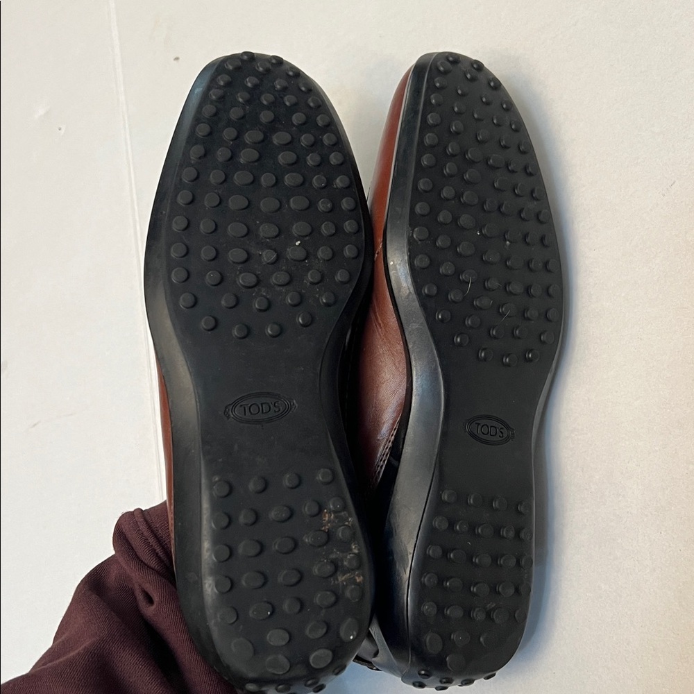 TOD’S WOMENS BROWN LEATHER DRIVING SHOES SIZE 38.5 - Picture 9 of 16